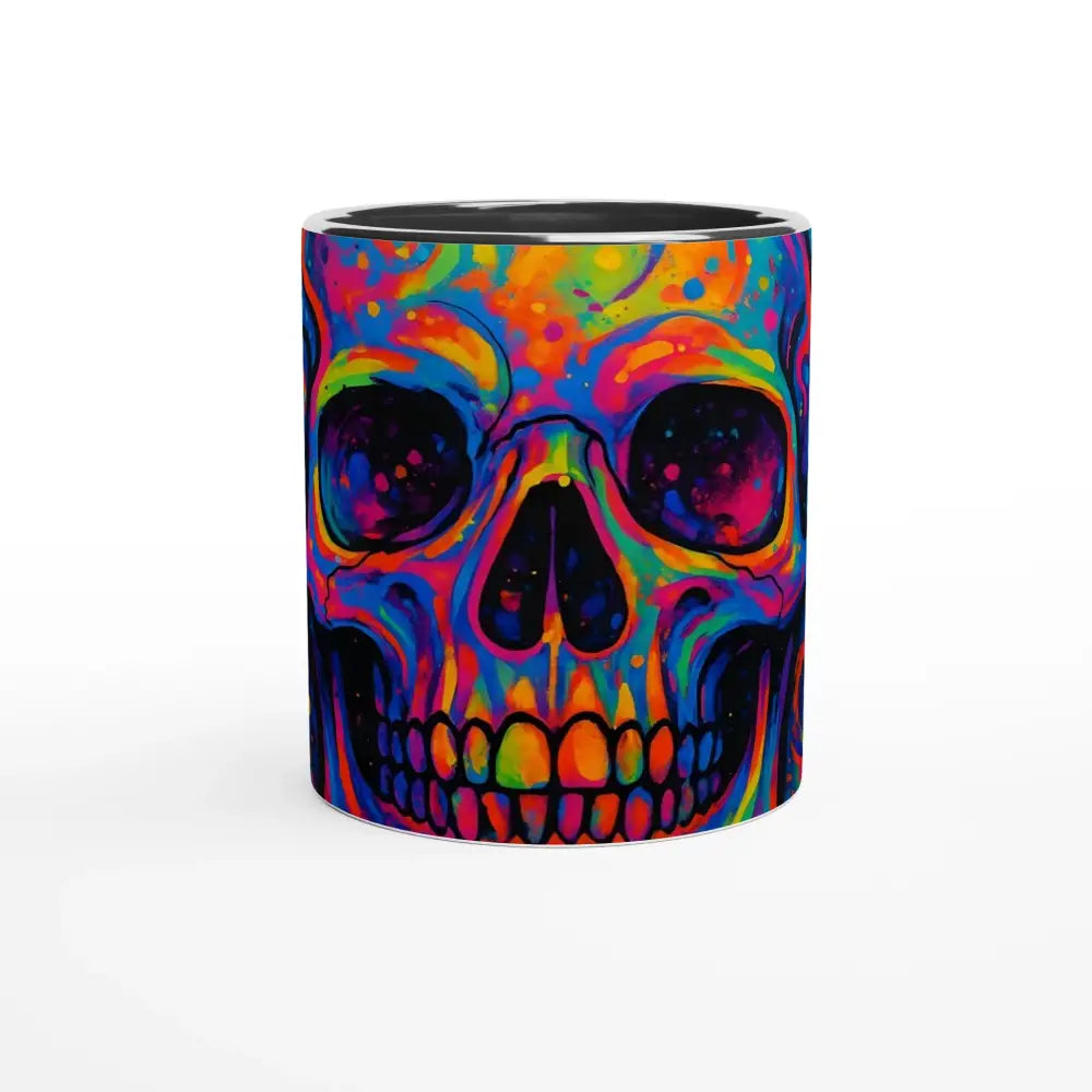 Colorful skull mug with vibrant interior for psychedelic cosmic brewing style