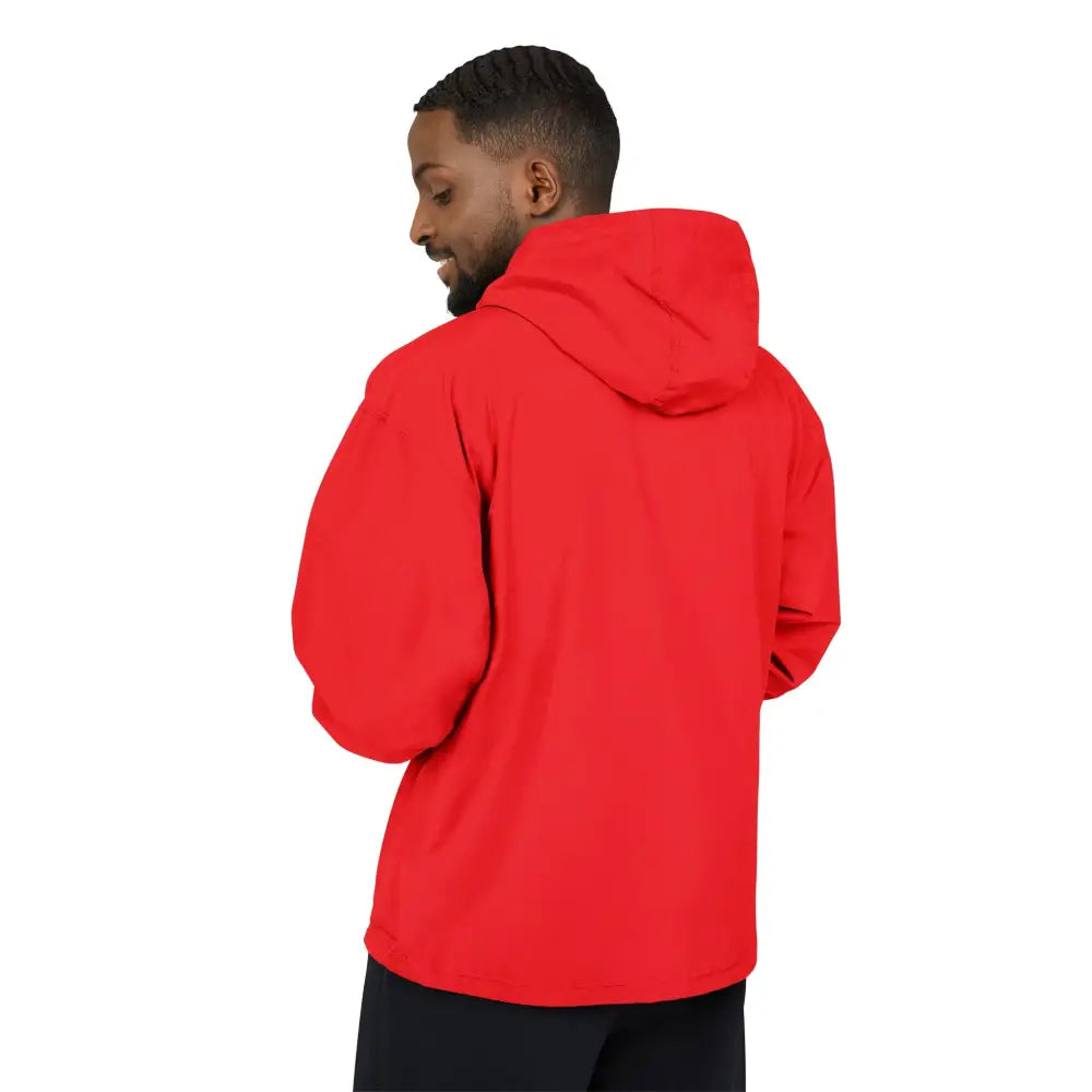 Men’s red hooded sweatshirt from Champion Packable Anorak Jacket Flaming Pumpkin collection