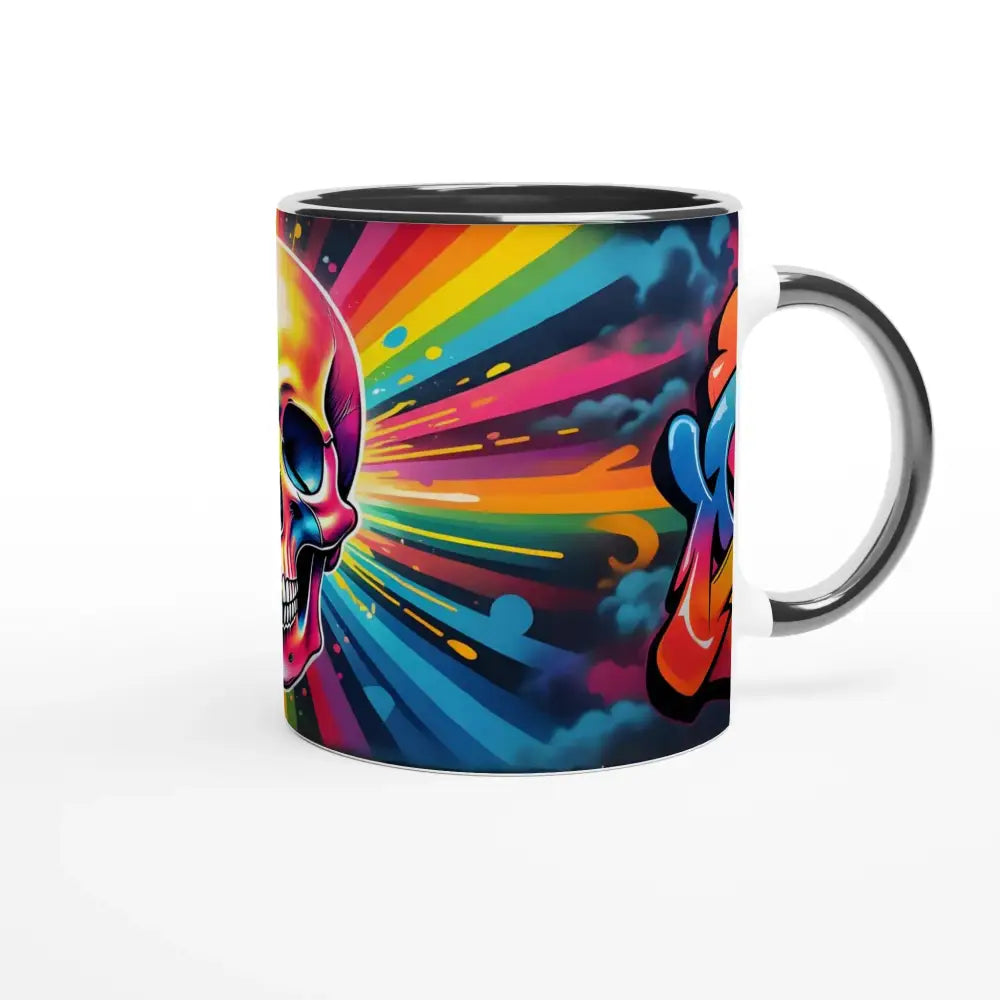 Colorful Skull Mug from Chromadelic Skullburst Psychedelic Graffiti Coffee Cup Collection