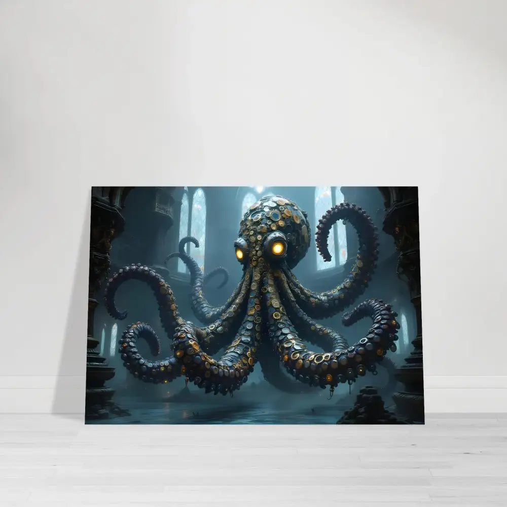 Steampunk-style octopus artwork on Clocktopus Fine Art Poster by PixiOnyx