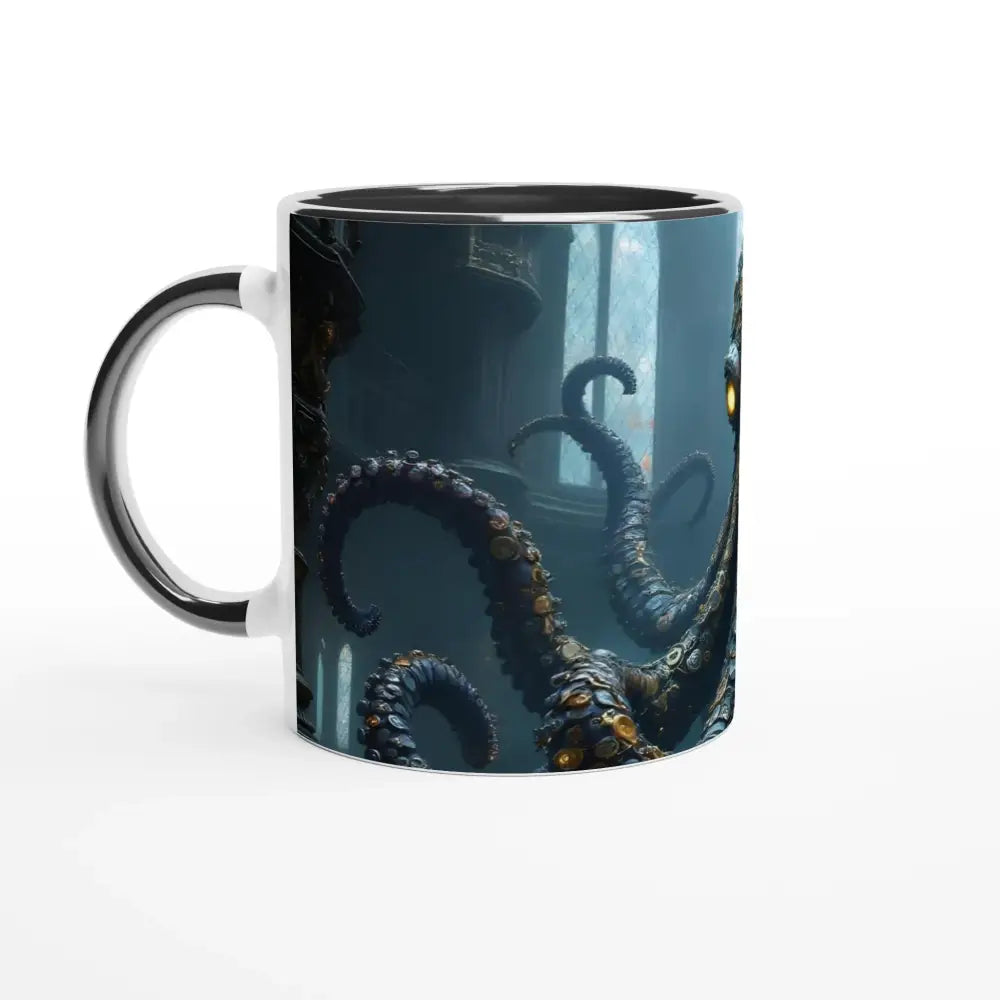 Octopus-themed ceramic mug from Clocktopus Mug – Gothic Octopus collection by PixiOnyx