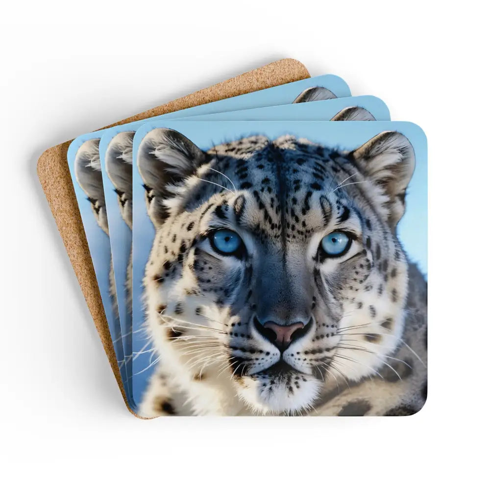 Snow leopard coasters from PixiOnyx Arctic Pulse Series Coaster Set