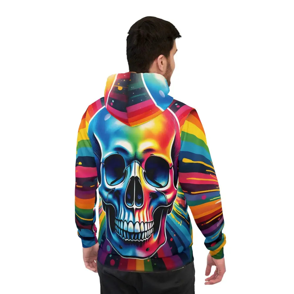 Colorful skull hoodie from Rainbow Streetwear Statement by PixiOnyx Athletic Apparel