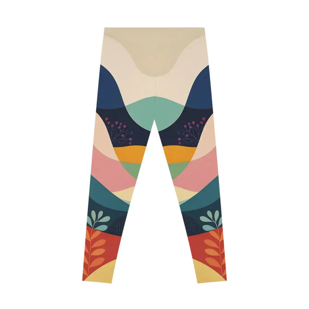 Colorful patterned floral women’s leggings for activewear by PixiOnyx Statement Fit