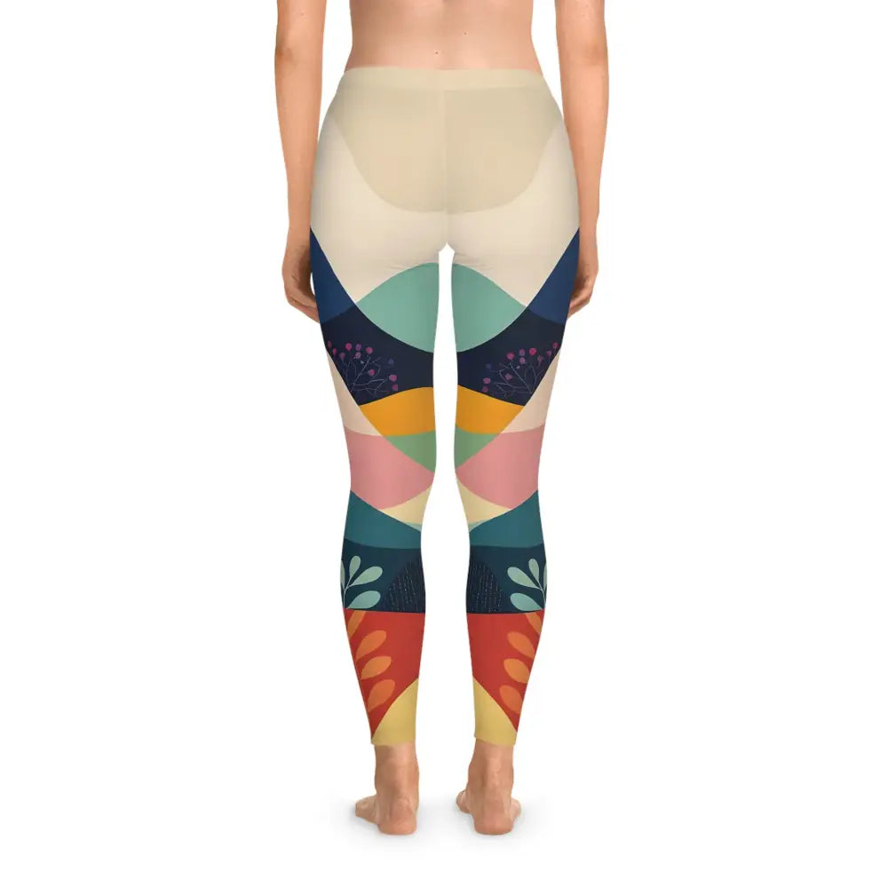 Colorful patterned women’s floral AOP leggings from PixiOnyx Artistic Activewear