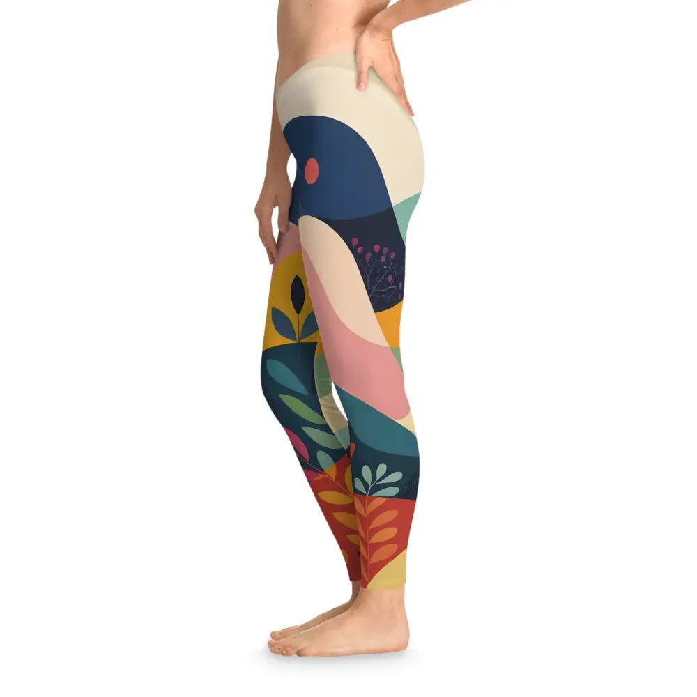 Colorful patterned women’s floral AOP leggings from PixiOnyx Statement Fit for activewear