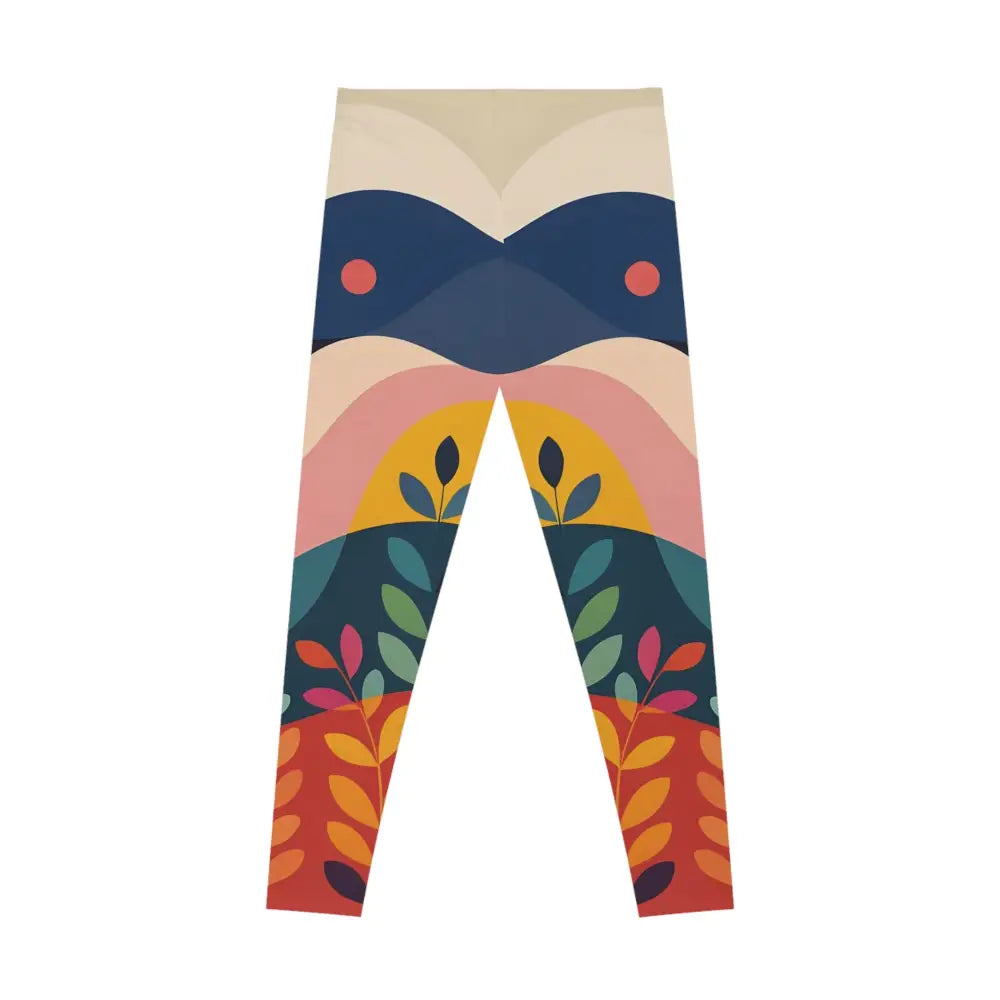 Colorful floral patterned women’s leggings from PixiOnyx Artistic Activewear collection