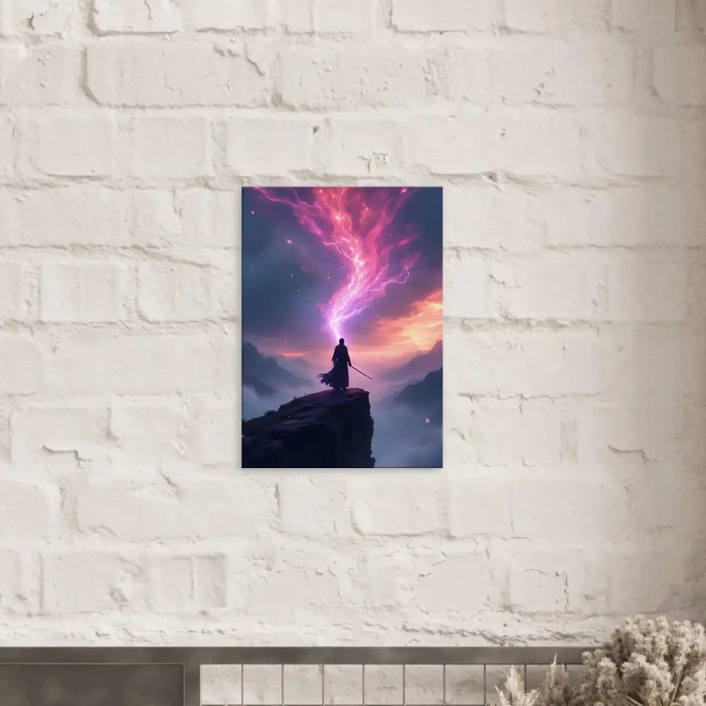 Fantasy art print titled Cosmic Cliff Canvas The Edge of Power PixiOnyx Fantasy Wall Display