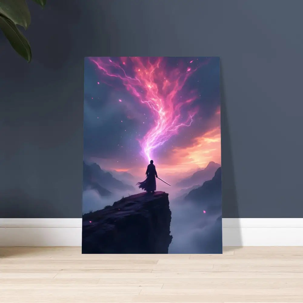 Fantasy warrior art print for Cosmic Cliff Poster The Edge of Power by PixiOnyx