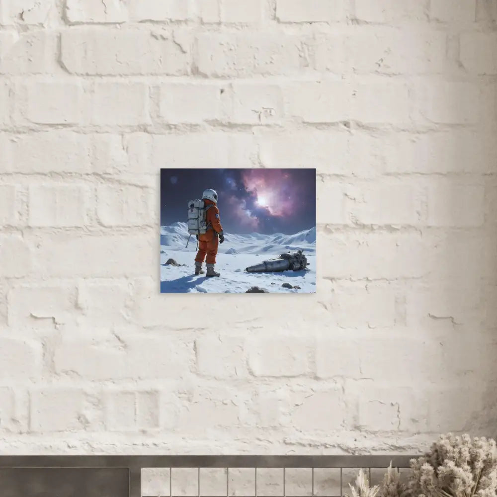 Astronaut canvas print for Crashed Astronaut Poster Silent Descent PixiOnyx Fine Art Print