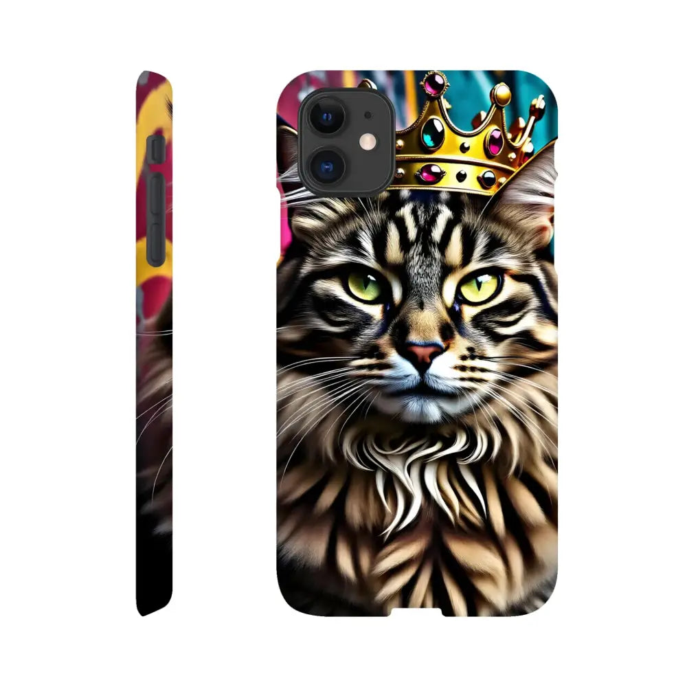 Cat-themed phone case for iPhone from Crown Meowjesty collection by PixiOnyx Urban Royalty Shell