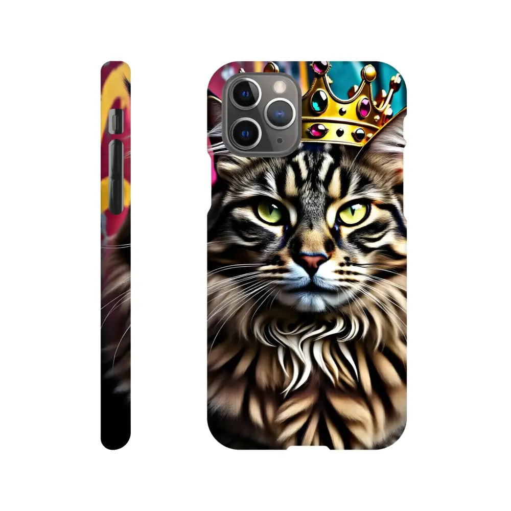 Cat-themed phone case for iPhone from Crown Meowjesty collection by PixiOnyx Urban Royalty Shell