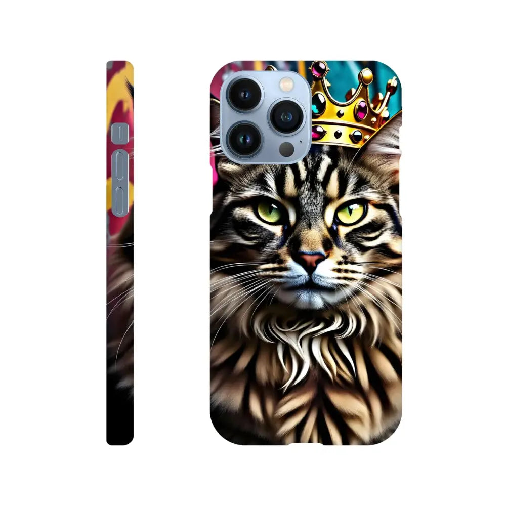 Cat-themed phone case for iPhone from PixiOnyx Crown Meowjesty collection
