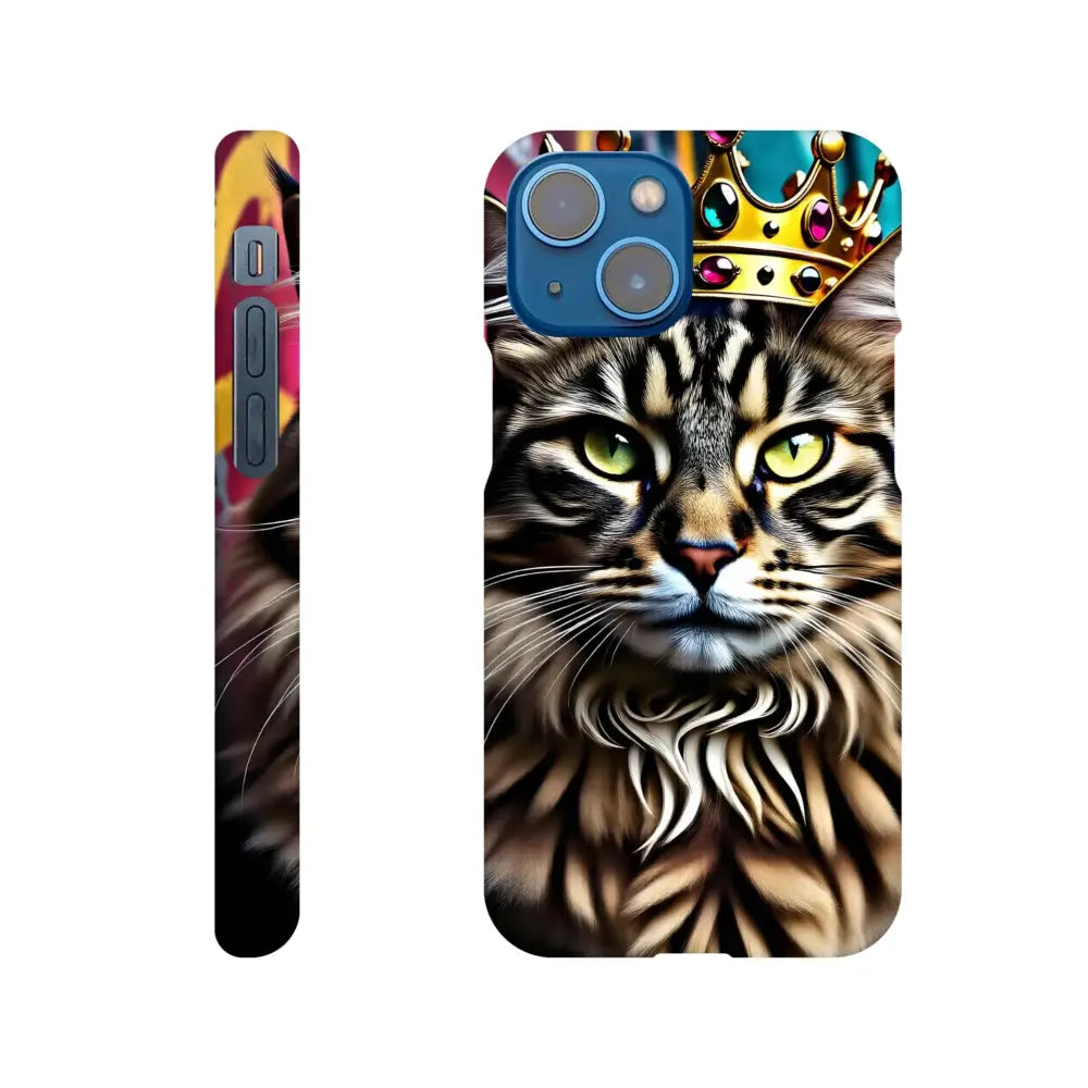 Cat-themed phone case for iPhone shown in Crown Meowjesty PixiOnyx Urban Royalty Shell