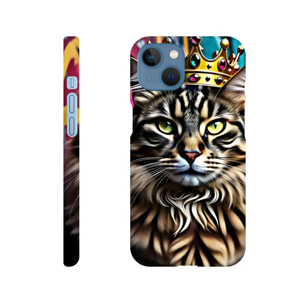 Cat-themed phone case for iPhone from PixiOnyx Crown Meowjesty series