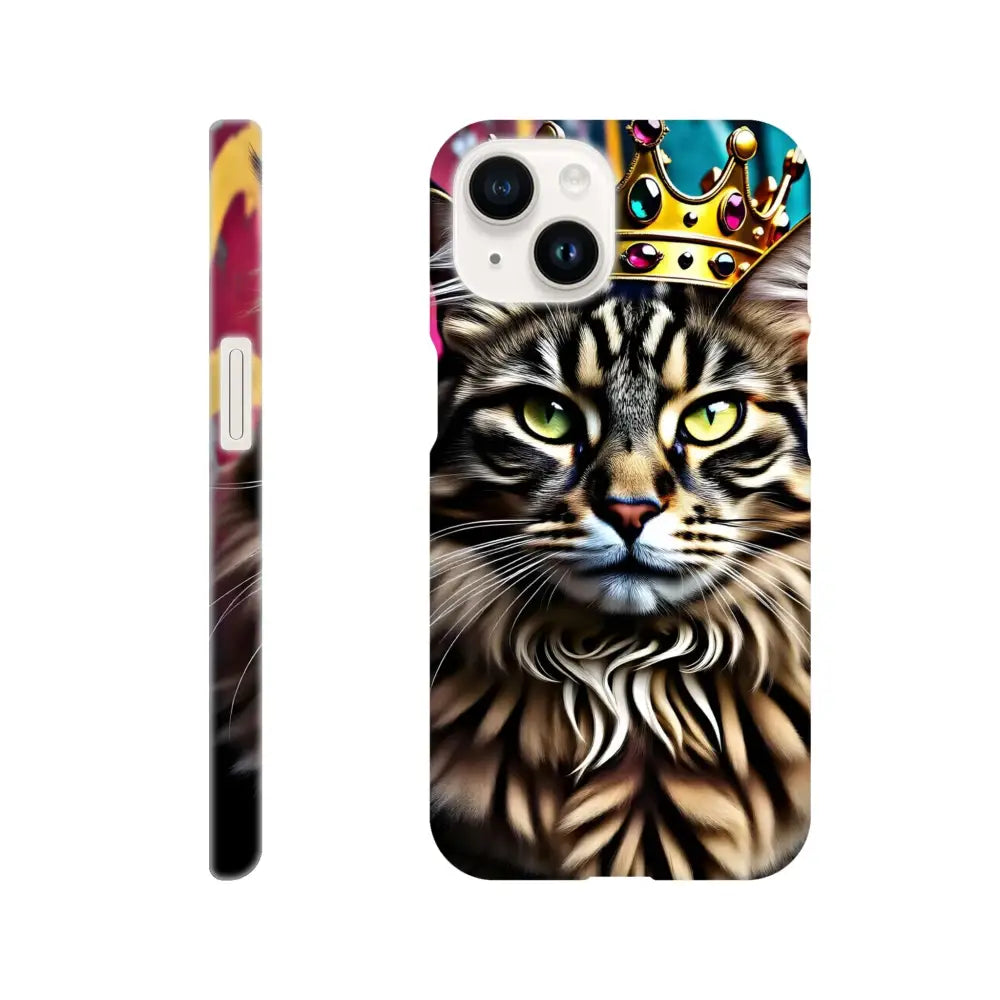 Cat-themed phone case for iPhone featuring urban royal design from Crown Meowjesty collection