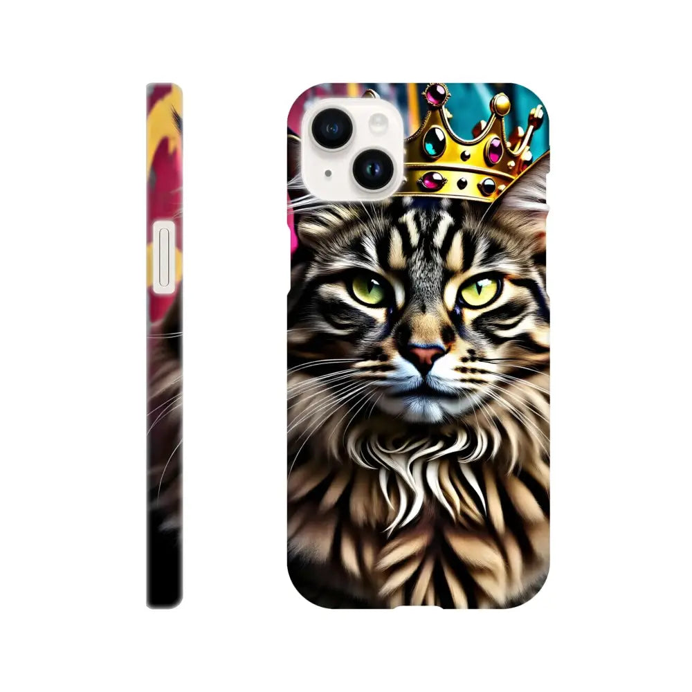 Cat-themed phone case for iPhone showcasing urban royalty design from Crown Meowjesty collection