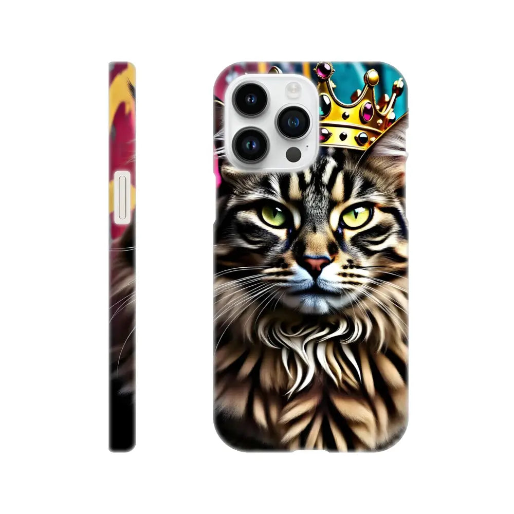 Cat-themed phone case for iPhone with regal design from Crown Meowjesty collection