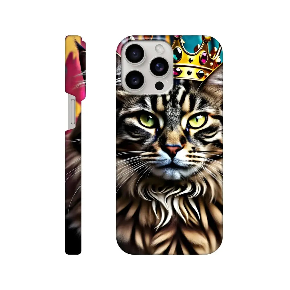 Cat-themed phone case for iPhone featuring royal crown design from Crown Meowjesty collection