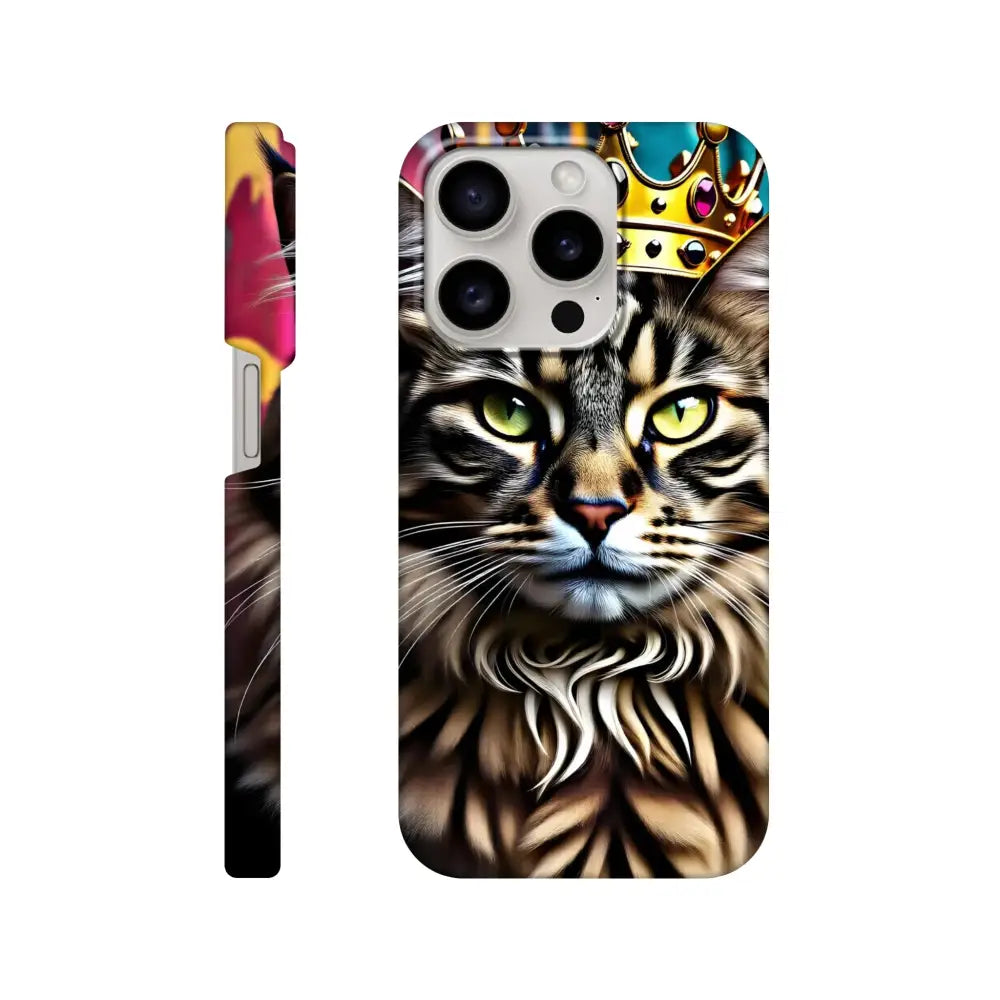 Cat-themed phone case for iPhone featuring royal crown design from Crown Meowjesty collection