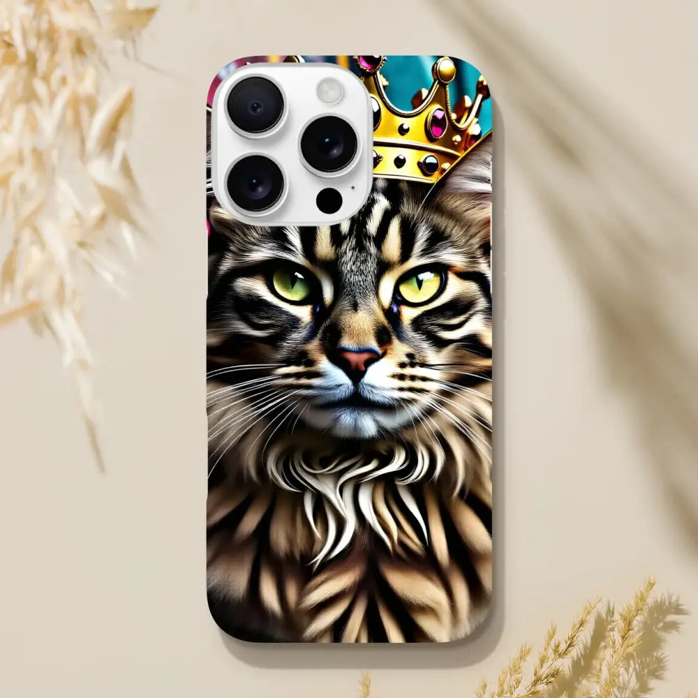 Cat-themed phone case for iPhone from Crown Meowjesty collection by PixiOnyx Urban Royalty Shell