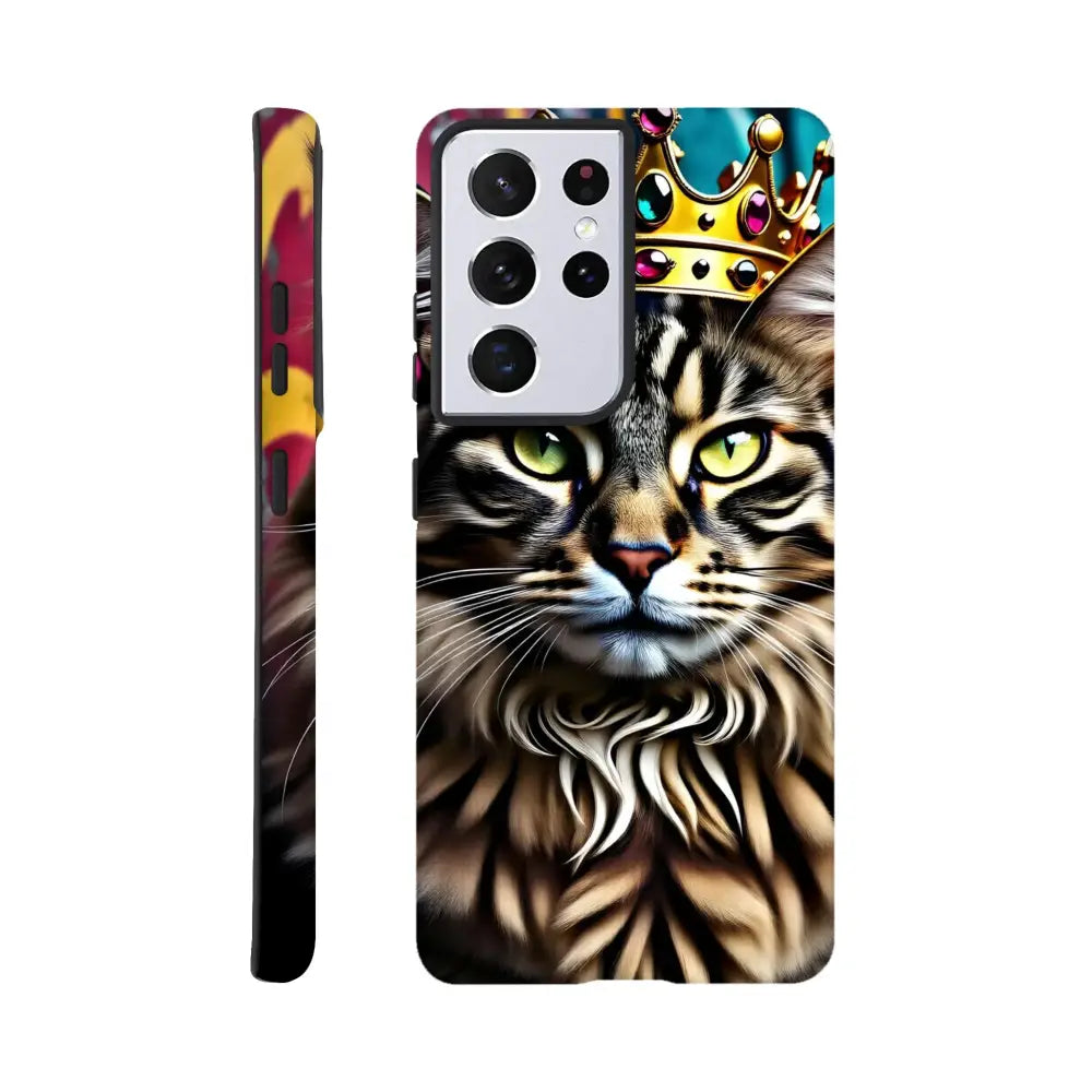 Cat-themed phone case for Samsung Crown Meowjesty Tough Case by PixiOnyx