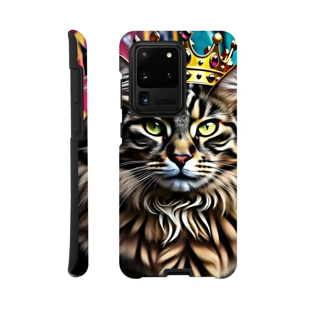 Cat-themed phone case for Samsung Crown Meowjesty Tough Cover by PixiOnyx