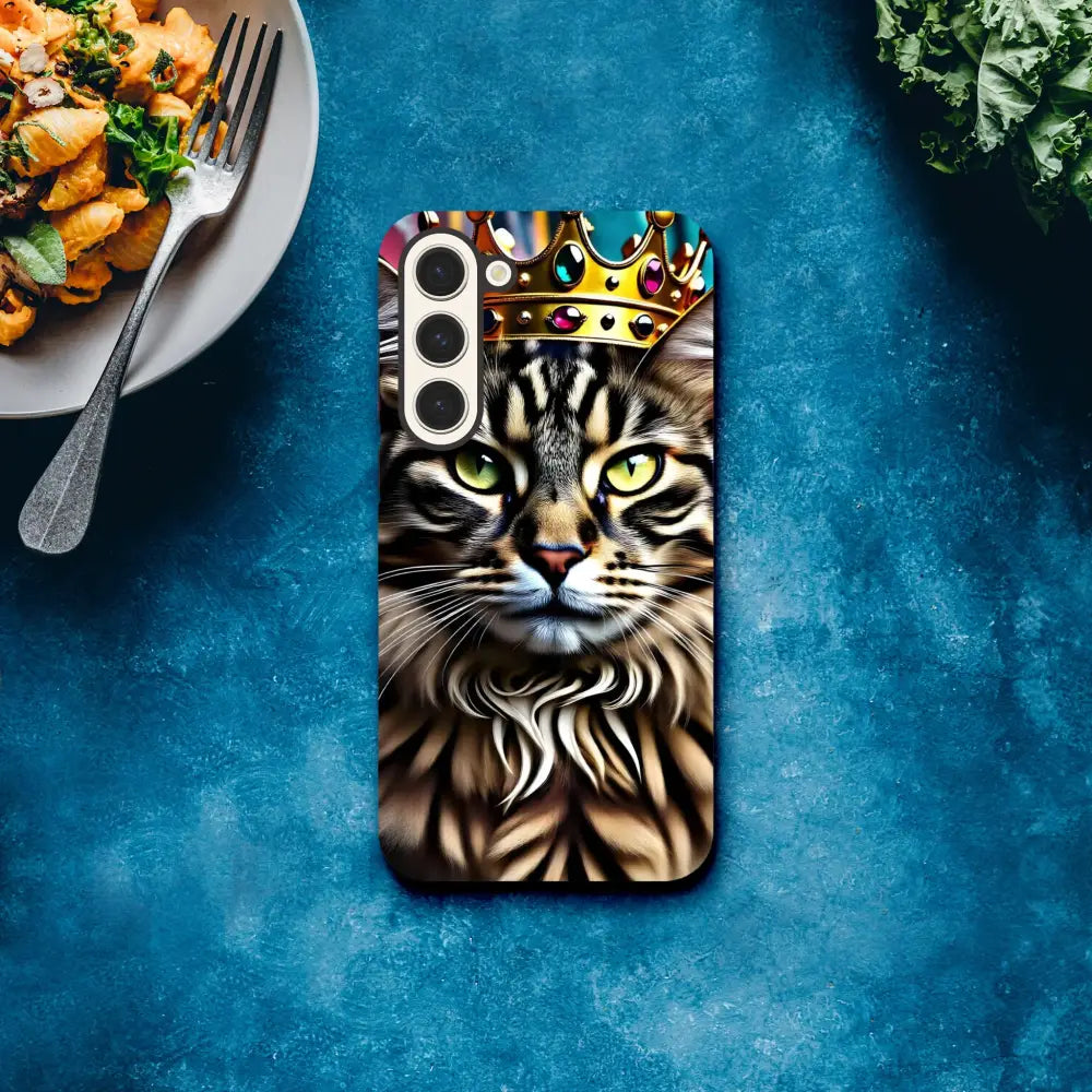 Cat-themed phone case for Samsung Crown Meowjesty Tough Case by PixiOnyx Feline Royalty