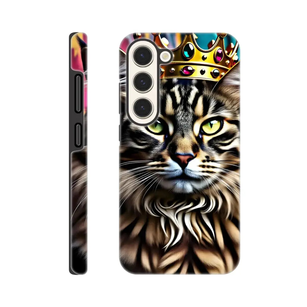Samsung Tough Case featuring a crowned cat design for PixiOnyx Feline Royalty Cover