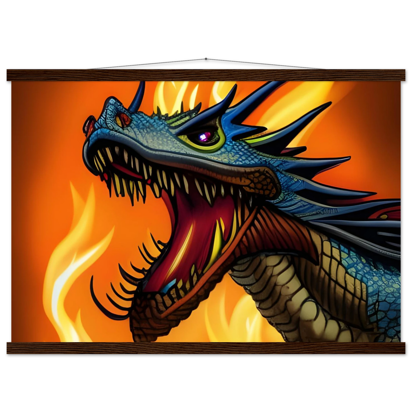 Framed dragon artwork from Dragon’s Fury Poster with Hanger by PixiOnyx