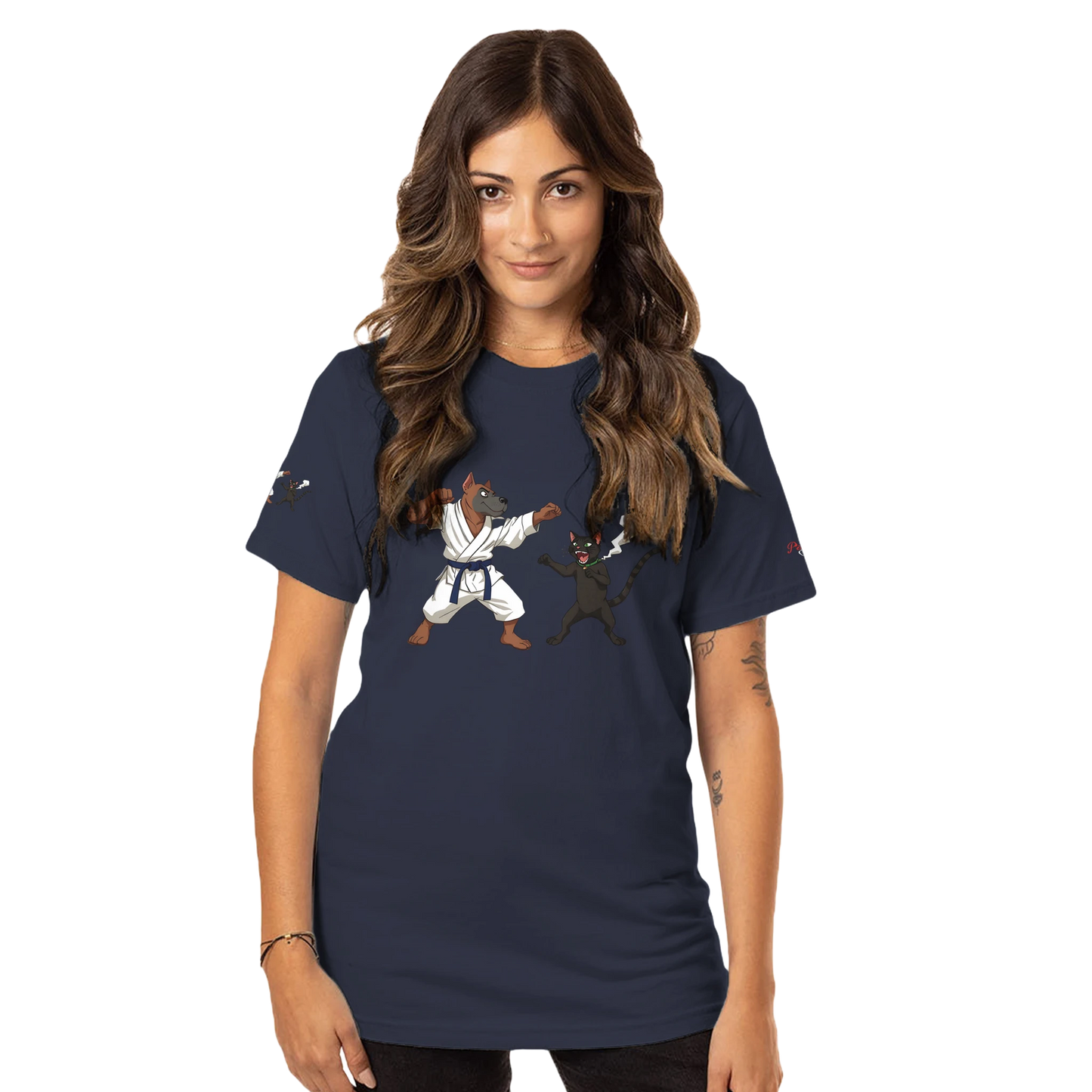 Navy T-shirt featuring Karate Rats from Paws of Fury The Ultimate Standoff by PixiOnyx