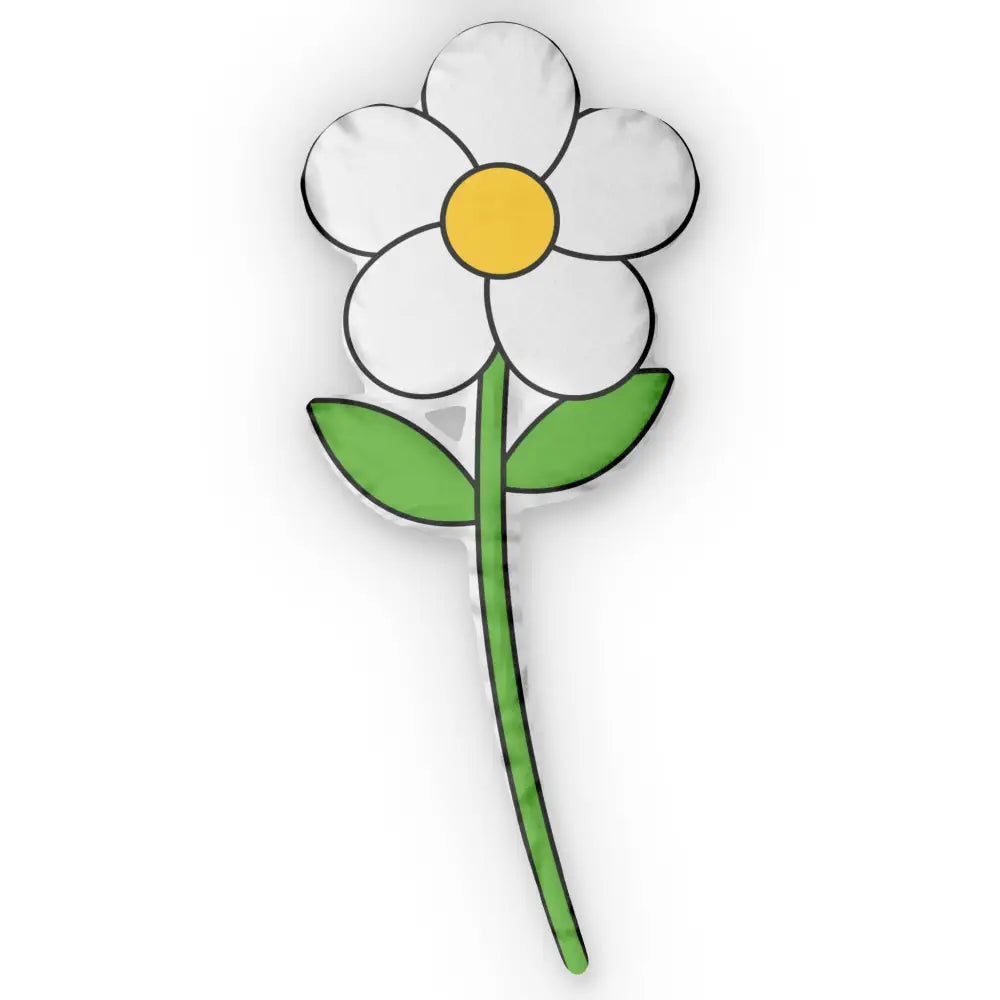 Adorable daisy-shaped pillow with white petals and yellow center for fresh spring vibes