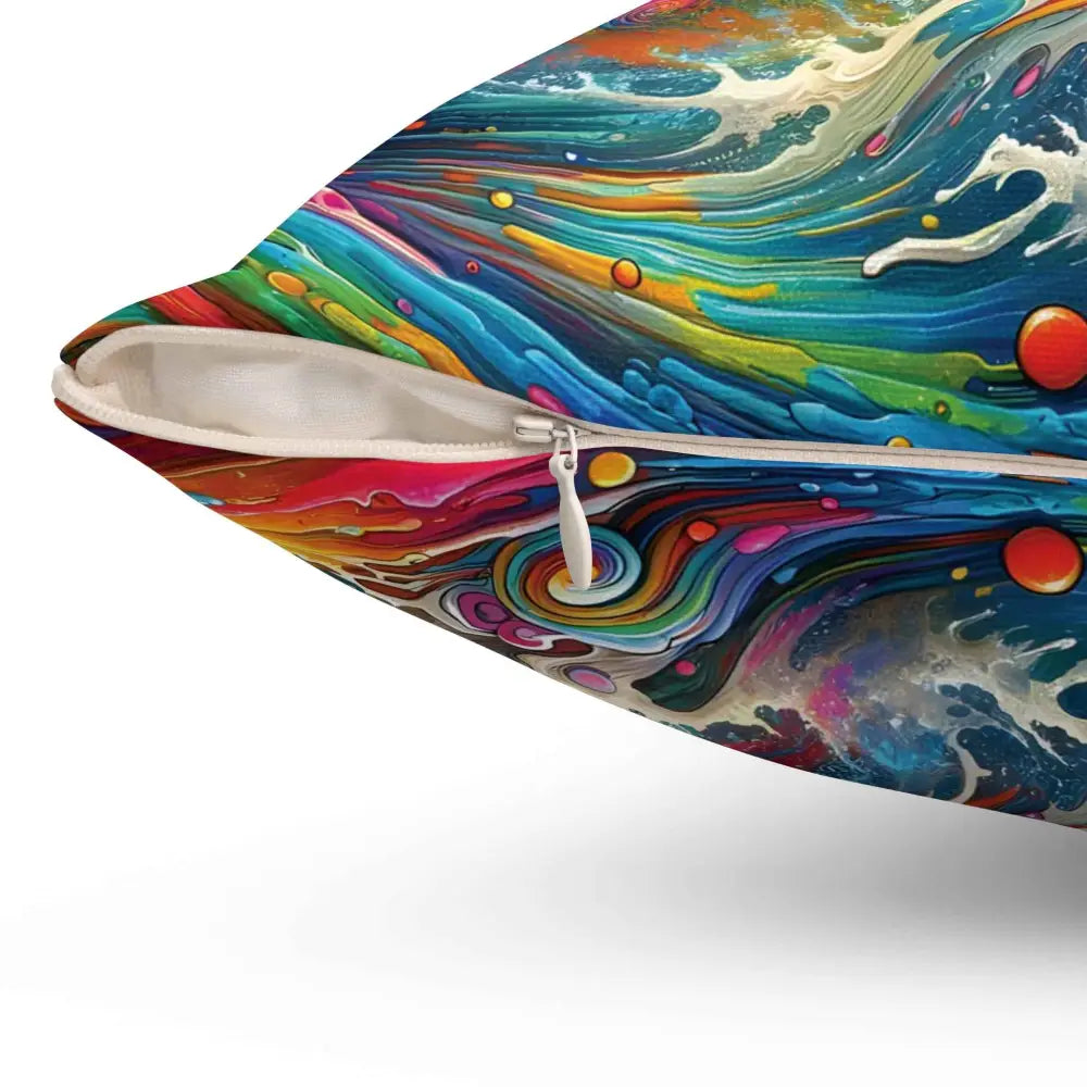 Colorful abstract art throw pillow with zipper closure decorative square pillow for Gnaftis House Flat