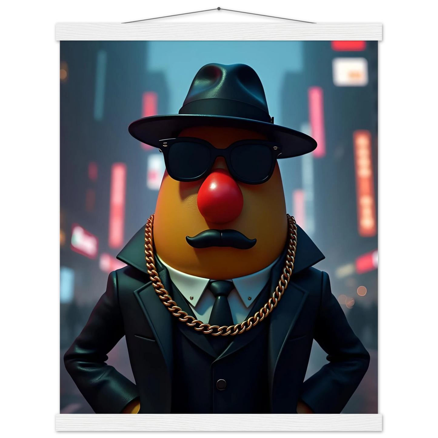 Gangster Mr. Potato Head premium matte poster with hanger by PixiOnyx