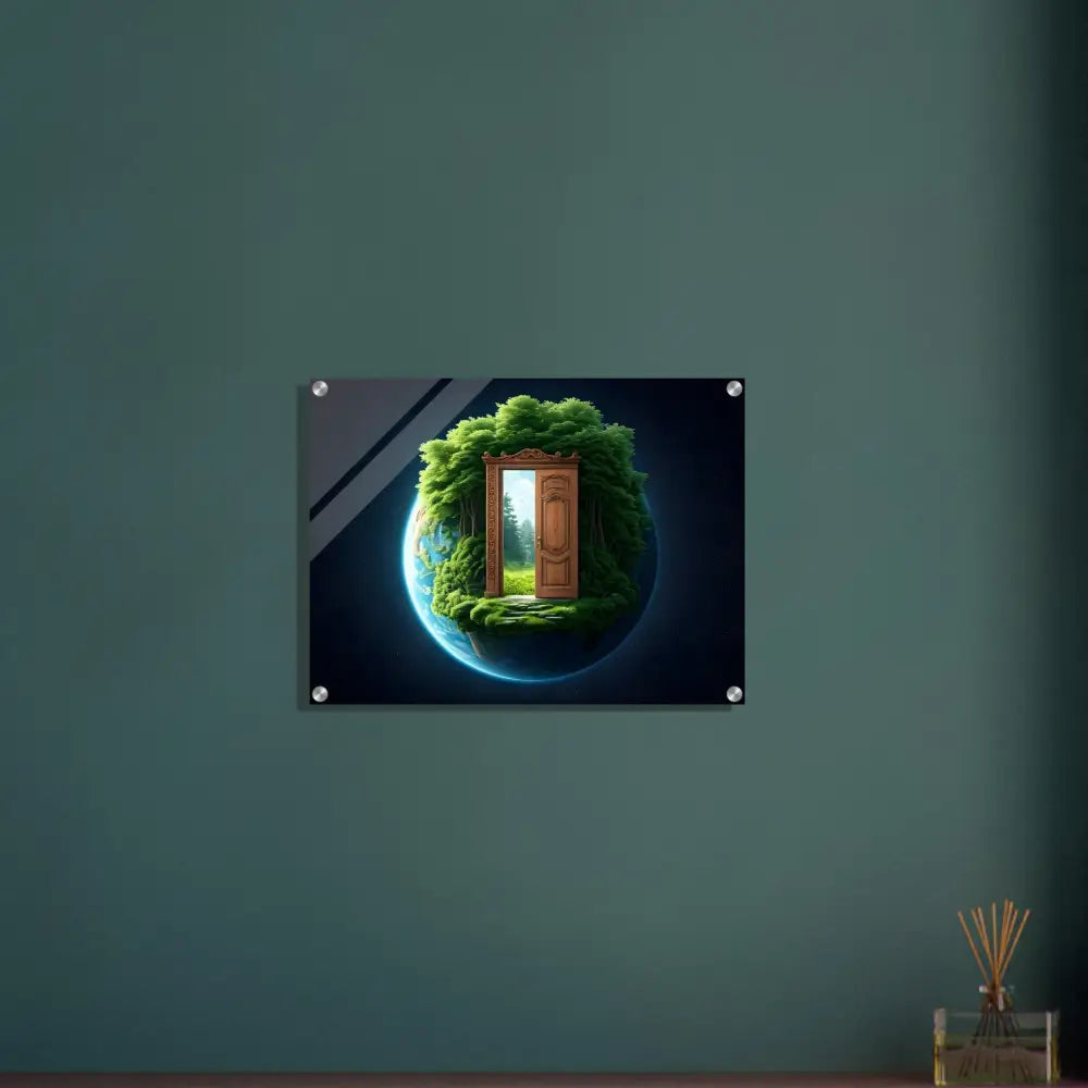 Framed nature portal artwork from Door to Earth Acrylic Print by PixiOnyx Dreamcore