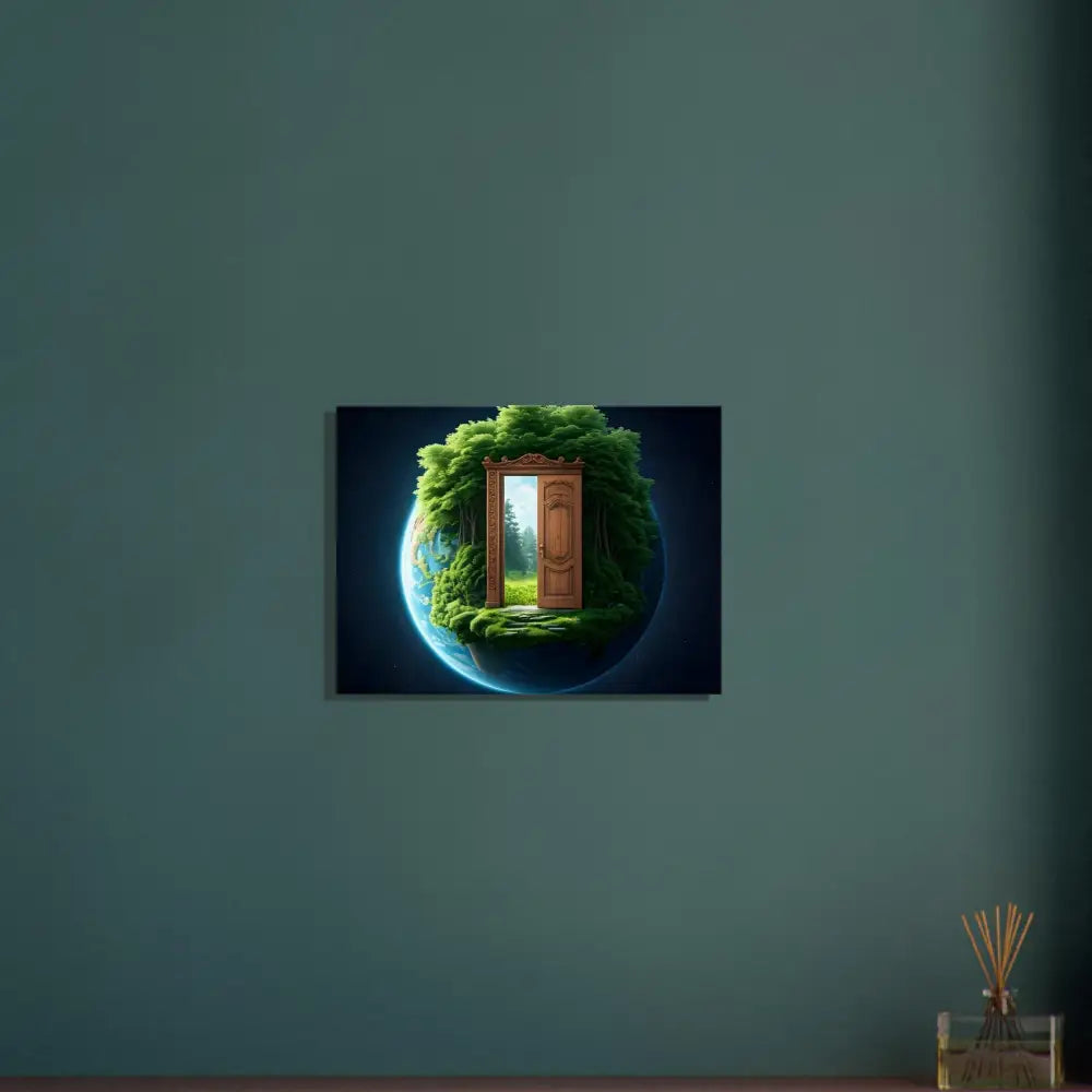 Nature-themed canvas print door to Earth Canvas The Lush Threshold PixiOnyx Greenworld Wall Art