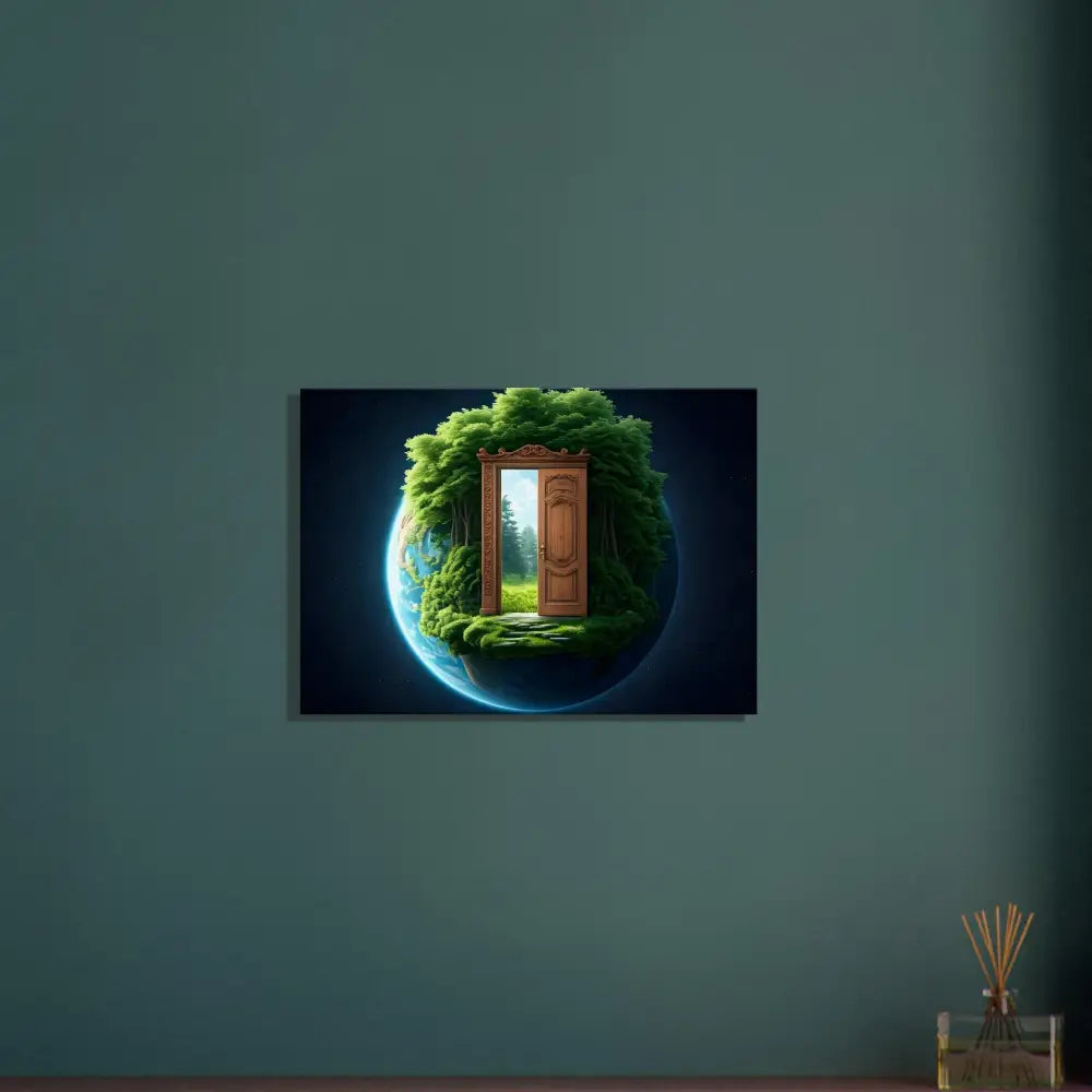 Nature-themed canvas print titled Door to Earth Canvas in PixiOnyx Greenworld Wall Art collection