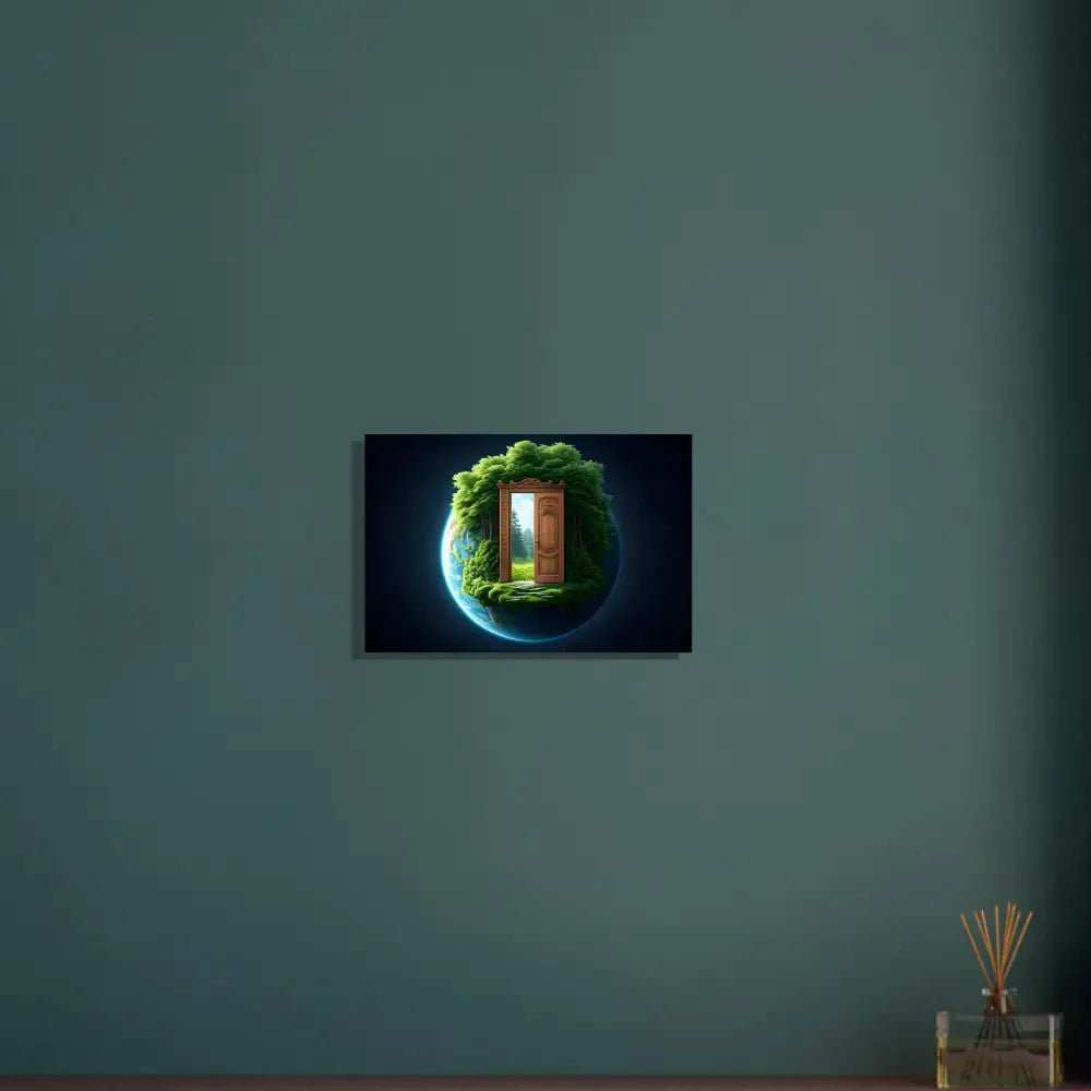 Framed nature portal artwork on Door to Earth Metal Print The Lush Threshold by PixiOnyx