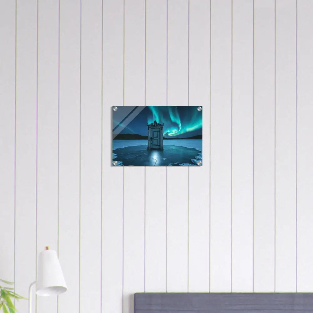 Rectangular wall art acrylic print titled The Threshold Beneath Lights by PixiOnyx Crystal Frost