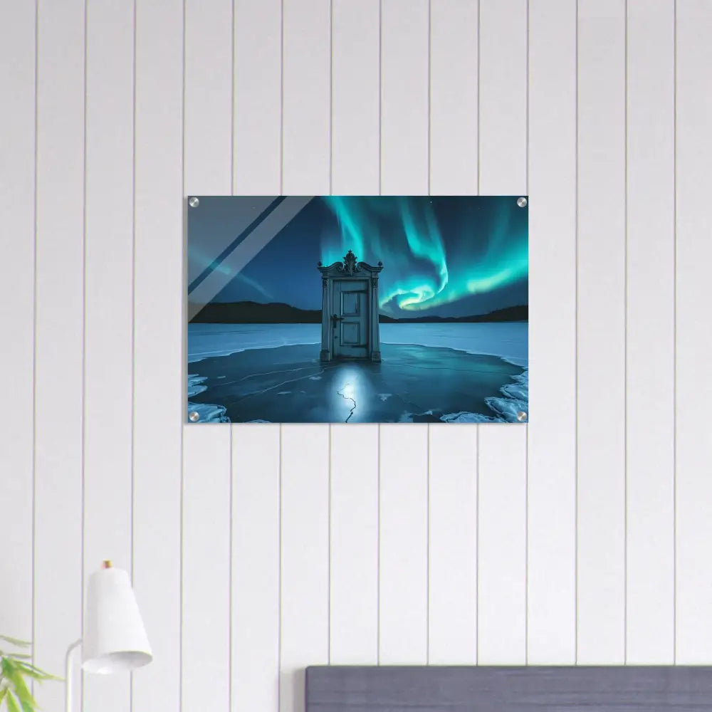 Acrylic wall art from Dooraura Acrylic Print The Threshold Beneath Lights by PixiOnyx Crystal Frost