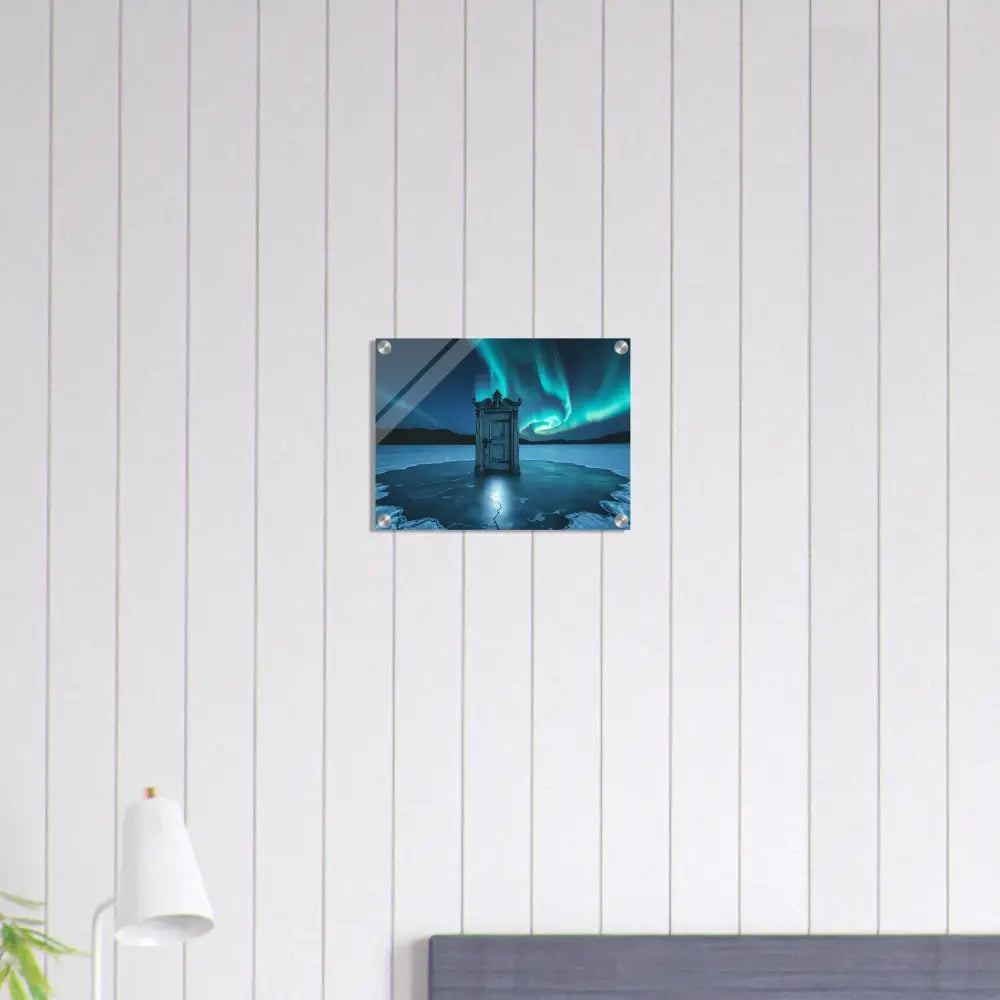 Rectangular wall art acrylic print titled The Threshold Beneath Lights by PixiOnyx Crystal Frost