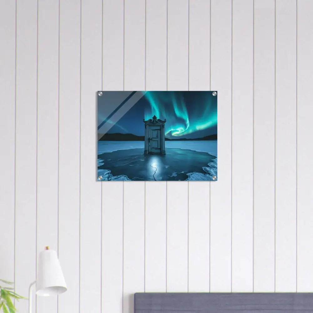 Rectangular wall art acrylic print titled The Threshold Beneath Lights by PixiOnyx Crystal Frost