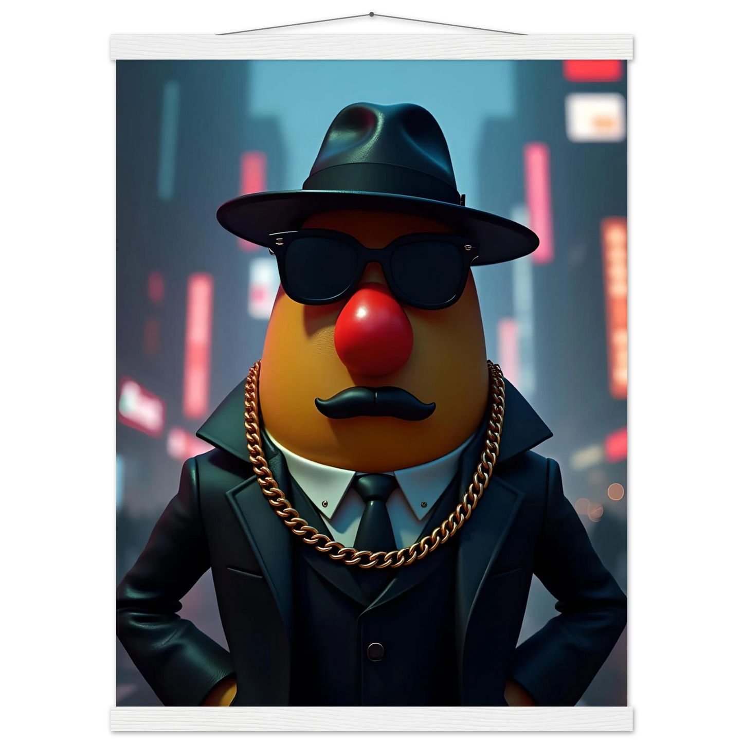 Gangster Mr. Potato Head art on Premium Matte Poster with Hanger from PixiOnyx