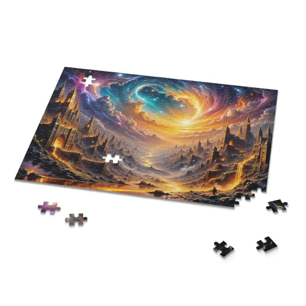 Unfinished Eclipsed Citadel Puzzle showing a fantasy dreamscape with glowing castles and nebula