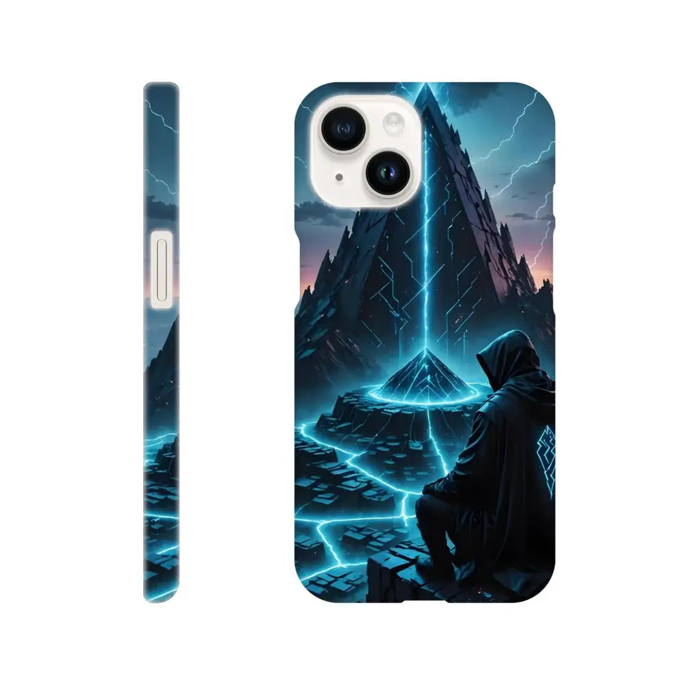 Electric Ascension iPhone Slim Case featuring a futuristic landscape design