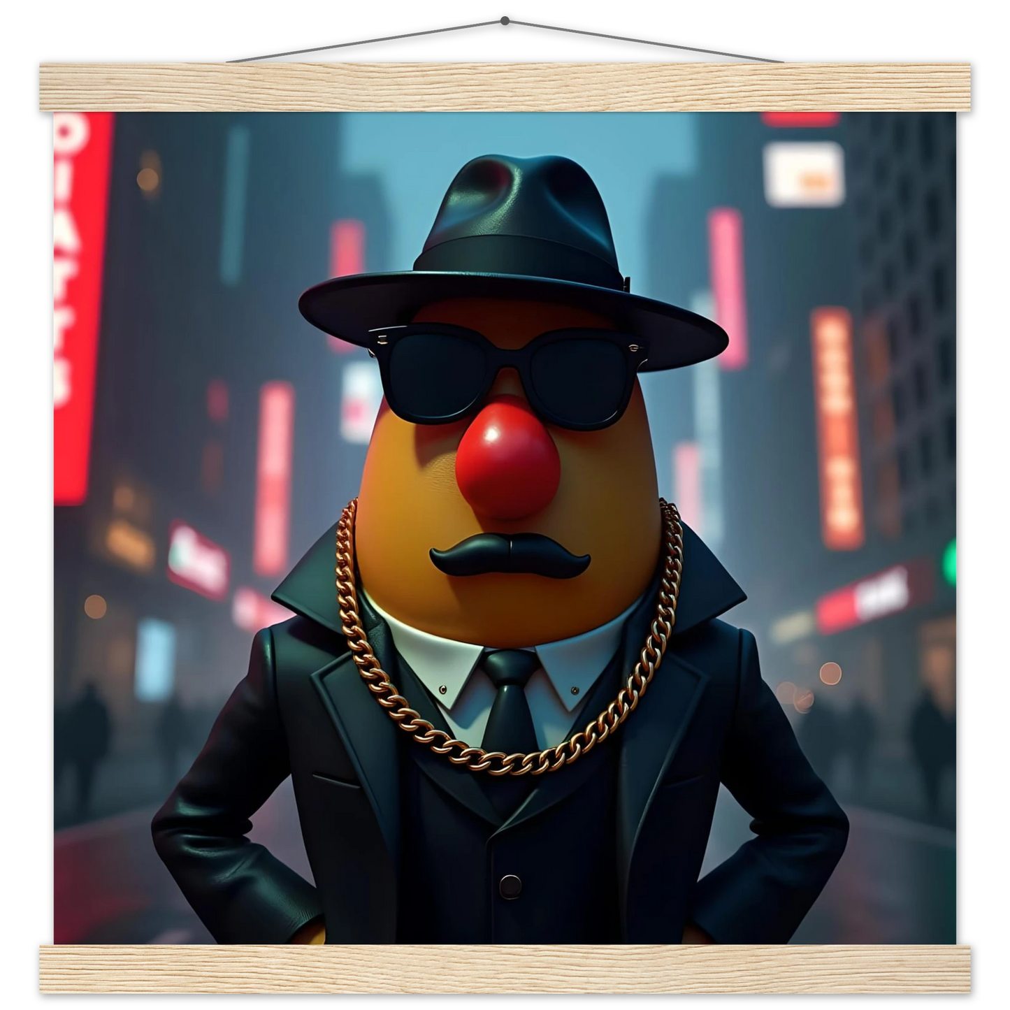 Gangster Mr. Potato Head premium matte poster with hanger by PixiOnyx