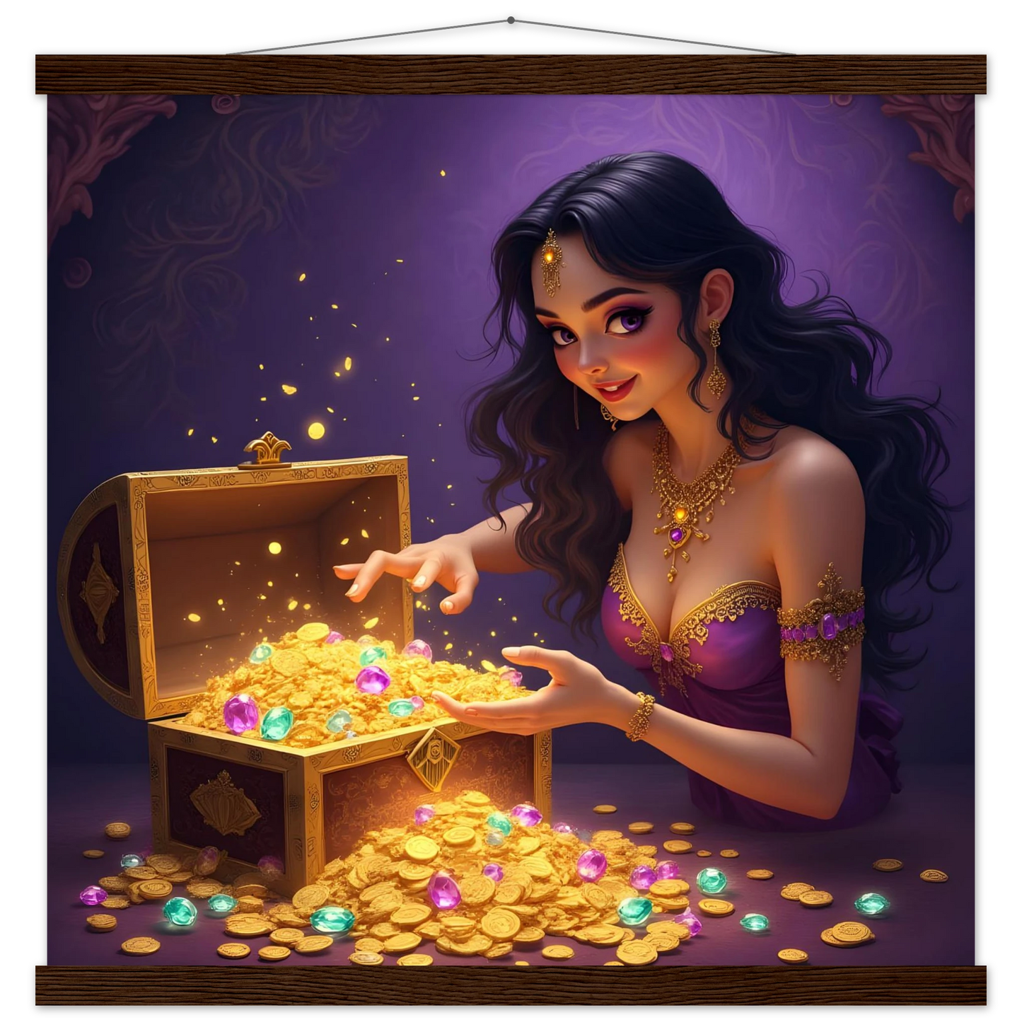 Treasure Seeker Matte Poster with Hanger by PixiOnyx featuring overflowing treasure chest