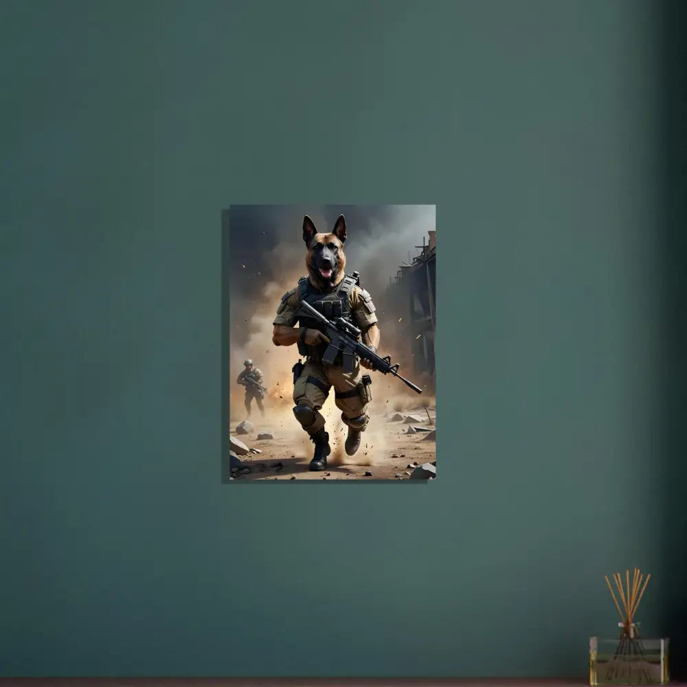 Fine Art Poster of Dog Soldier Art featuring the Battlehound Vanguard design by PixiOnyx