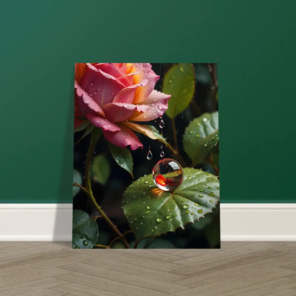 Rose and marble canvas print for Fine Art Poster Blush Reverie by PixiOnyx Botanical Daydream