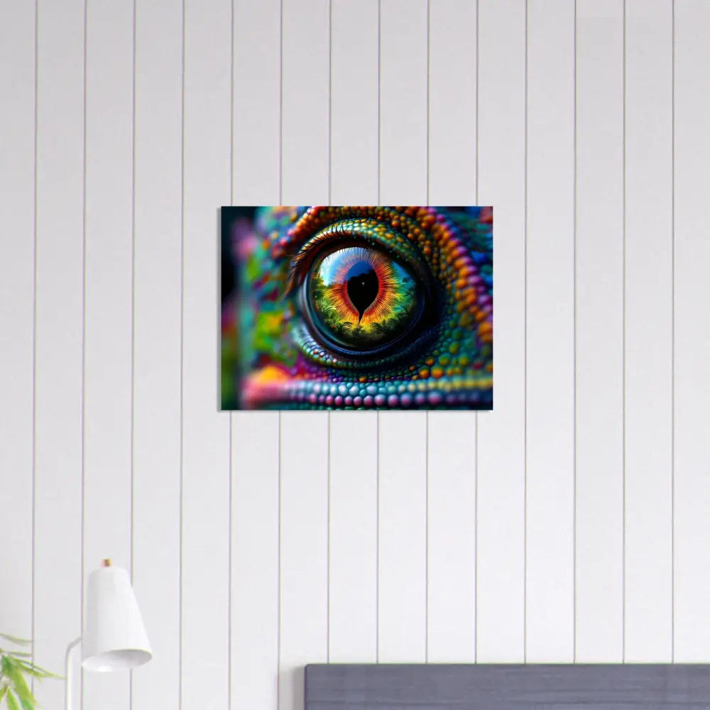 Colorful chameleon eye print on Fine Art Poster Chameleon’s Prism PixiOnyx Hypnotic Gaze